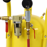 10Gal Pot Sandblaster 125 Psi Pressure Sand Blasting Complete Kit - Yellow - Fab Heavy Parts