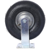 10IN Pneumatic Tire(2PCS Rigid) Caster Wheel Swivel Plate Steel Hub with Ball Bearings 5/8 - Inch Bore Centered Axle Black - Fab Heavy Parts