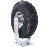 10IN Pneumatic Tire(2PCS Rigid) Caster Wheel Swivel Plate Steel Hub with Ball Bearings 5/8 - Inch Bore Centered Axle Black - Fab Heavy Parts