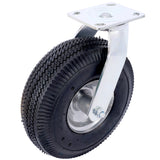 10IN Pneumatic Tire(2PCS Swivel) Caster Wheel Swivel Plate Steel Hub with Ball Bearings 5/8 - Inch Bore Centered Axle Black - Fab Heavy Parts