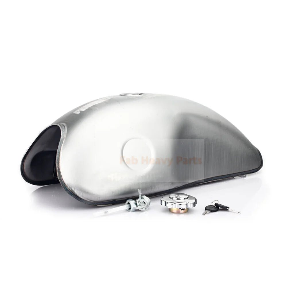 10L 2.6 Gallon Universal Cafe Racer Custom Gas Fuel Tank Cap Petcock Switch Key - Fab Heavy Parts