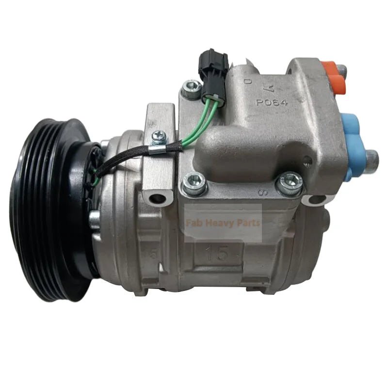 10PA15C A/C Compressor 1K191 - 6013B Fits for Doosan Daewoo Excavator DX300LC DX480LC Wheel Loader DL200 MEGA250V - Fab Heavy Parts