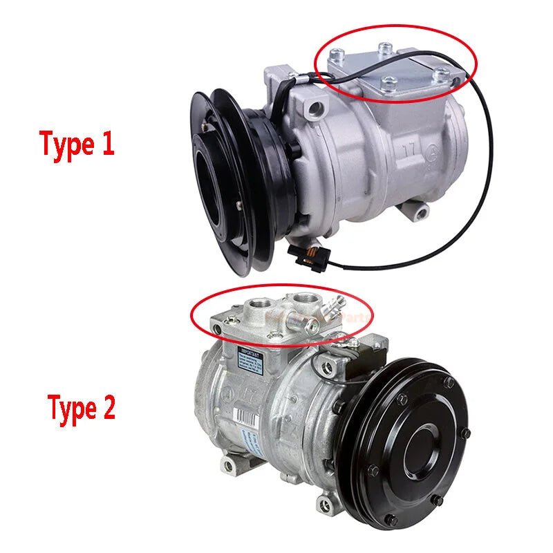 10PA17C A/C Compressor RE64024 Fits for John Deere Tractor 5055E 5065E 5075E 5200 5210 5220 5310 5320N 5400 5500 - Fab Heavy Parts