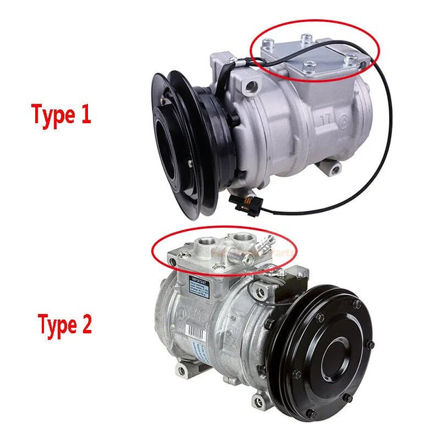 10PA17C A/C Compressor RE64024 Fits for John Deere Tractor 5055E 5065E 5075E 5200 5210 5220 5310 5320N 5400 5500 - Fab Heavy Parts