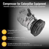 10S17C A/C Compressor 231 - 6984 2316984 Fits for Caterpillar CAT Engine 3054 3054T 3064 3066 3126 Excavator 312C 315C 318C 320C 322C 307D 313D - Fab Heavy Parts