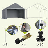 10x10ft Outdoor Storage Shed All - Weather Garden Shelter with Waterproof UV - Resistant Cover Multi - Functional Utility Cabin for Bicycle, Tool, Wood Storage - Fab Heavy Parts