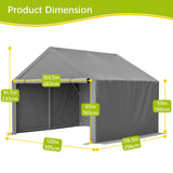 10x10ft Outdoor Storage Shed All - Weather Garden Shelter with Waterproof UV - Resistant Cover Multi - Functional Utility Cabin for Bicycle, Tool, Wood Storage - Fab Heavy Parts