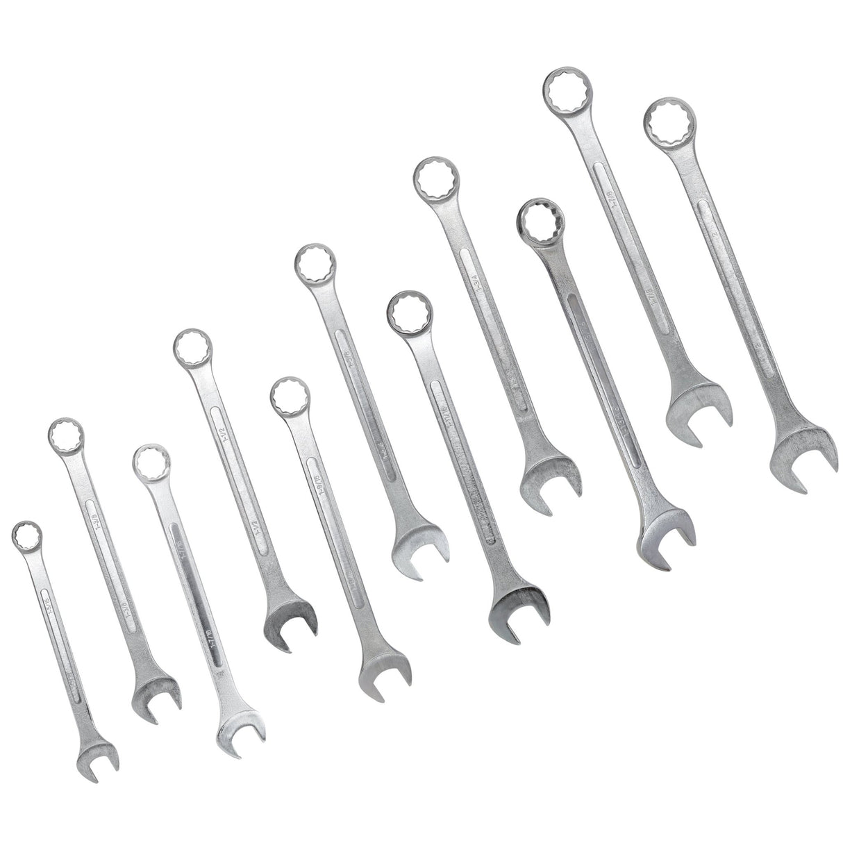 11 PCS SAE Jumbo Combination Wrench Set Extra Large SAE 1-5/16", 1-3/8", 1-7/16", 1-1/2", 1-9/16", 1-5/8", 1-11/16", 1-3/4", 1-13/16", 1-7/8", 2" Chrome Plated - Fab Heavy Parts