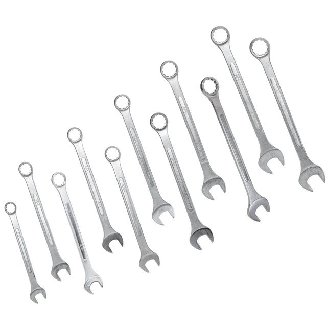 11 PCS SAE Jumbo Combination Wrench Set Extra Large SAE 1-5/16", 1-3/8", 1-7/16", 1-1/2", 1-9/16", 1-5/8", 1-11/16", 1-3/4", 1-13/16", 1-7/8", 2" Chrome Plated - Fab Heavy Parts