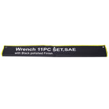 11 Piece Jumbo Combination Wrench Set SAE 1 - 5/16'' to 2'' Black Oxide with Pouch - Fab Heavy Parts