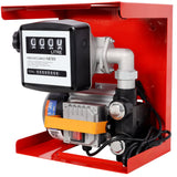 110V Self-Priming Diesel Fuel Transfer Pump Kit with Manual Nozzle Electric Oil Pump with Flow Meter 13FT Hose & Fuel Nozzle Assembly - Fab Heavy Parts