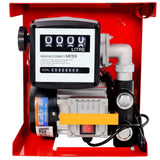 110V Self-Priming Diesel Fuel Transfer Pump Kit with Manual Nozzle Electric Oil Pump with Flow Meter 13FT Hose & Fuel Nozzle Assembly - Fab Heavy Parts