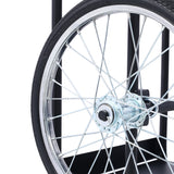 Large Dual Oxygen Tank Cart Dolly with Double Cylinder 20" Pneumatic Wheels Two Fastening Belts--Black