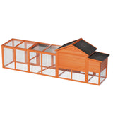 113.5" Large Wooden Chicken Coop with Run Waterproof Roof & Nesting Box Secure Lock Removable Tray Ramp & Perch - Fab Heavy Parts