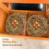 113.5" Large Wooden Chicken Coop with Run Waterproof Roof & Nesting Box Secure Lock Removable Tray Ramp & Perch - Fab Heavy Parts