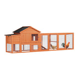 113.5" Large Wooden Chicken Coop with Run Waterproof Roof & Nesting Box Secure Lock Removable Tray Ramp & Perch - Fab Heavy Parts