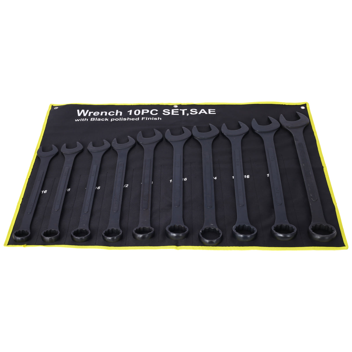 10 PCS SAE Jumbo Combination Wrench Set Extra Large Black-Oxide 1-5/16" - 2" kasama ang Pouch