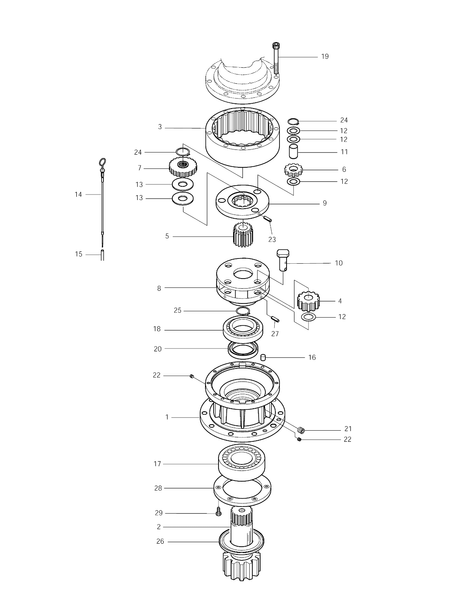 115-00037 Cover Bearing For Doosan DX140LC DX140W S130-V DX150-V DX160LC Swing - Fab Heavy Parts