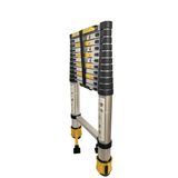 11.5 FT Aluminum Telescoping Ladder 330 Lbs Capacity Equipped with 360 ° Rotatable Stabilizer Bar and Metal Tool Suction Magnetic Strip - Fab Heavy Parts