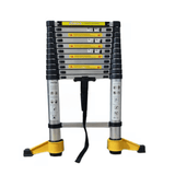 11.5 FT Aluminum Telescoping Ladder 330 Lbs Capacity Equipped with 360 ° Rotatable Stabilizer Bar and Metal Tool Suction Magnetic Strip - Fab Heavy Parts