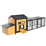 118" Large Wooden Chicken Coop with Nesting Box Leak - Proof Pull - Out Tray Asphalt Roof & Free - Range Doors - Fab Heavy Parts