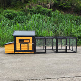 118" Large Wooden Chicken Coop with Nesting Box Leak - Proof Pull - Out Tray Asphalt Roof & Free - Range Doors - Fab Heavy Parts