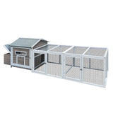 118“ Outdoor Wooden Chicken Coop with Free - range Doors Nesting Box Leakproof Pull - on Tray - Fab Heavy Parts