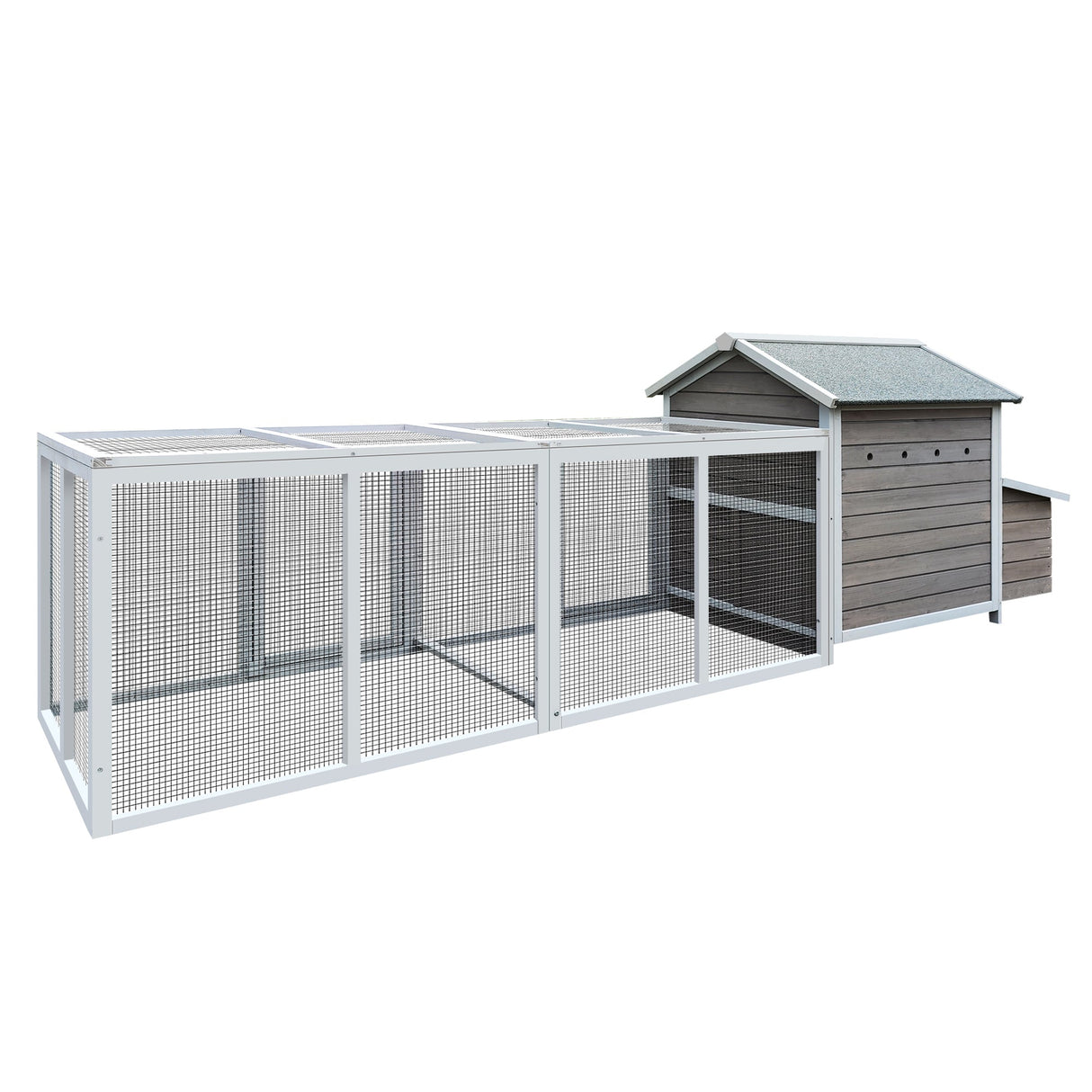 118“ Outdoor Wooden Chicken Coop with Free - range Doors Nesting Box Leakproof Pull - on Tray - Fab Heavy Parts