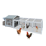 118“ Outdoor Wooden Chicken Coop with Free - range Doors Nesting Box Leakproof Pull - on Tray - Fab Heavy Parts