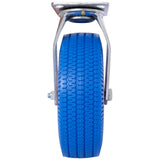 4PCS 10IN X-Large Flat Free Caster Wheel (2PCS Swivel+2PCS Rigid) Swivel Plate Steel Hub with Ball Bearings 5/8-Inch Bore Centered Axle Blue