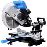 12 Inch Dual Bevel Sliding Miter Saw with Laser Guide 80T Blade with Extension Table 4.2x13 Inch Cutting Capacity ETL Certificate - Fab Heavy Parts