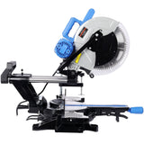 12 Inch Dual Bevel Sliding Miter Saw with Laser Guide 80T Blade with Extension Table 4.2x13 Inch Cutting Capacity ETL Certificate - Fab Heavy Parts
