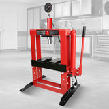 12 - Ton Adjustable Benchtop Hydraulic Shop Press for Garage w/Stamping Plates & Pressure Manual Hand Pump - Fab Heavy Parts
