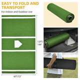 12 x 6 ft Indoor/Outdoor Portable Baseball Softball Hitting Mat Non - slip Rubber Bottom Batting Cage Mat with Home Plate - Green - Fab Heavy Parts