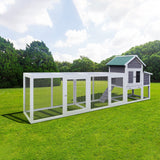 122" Large Gray Wooden Chicken Coop with Nesting Box - Fab Heavy Parts