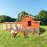122" Large Wooden Chicken Coop with Nesting Box Wire Fence Poultry Cage - Fab Heavy Parts