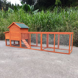 122" Large Wooden Chicken Coop with Nesting Box Wire Fence Poultry Cage - Fab Heavy Parts