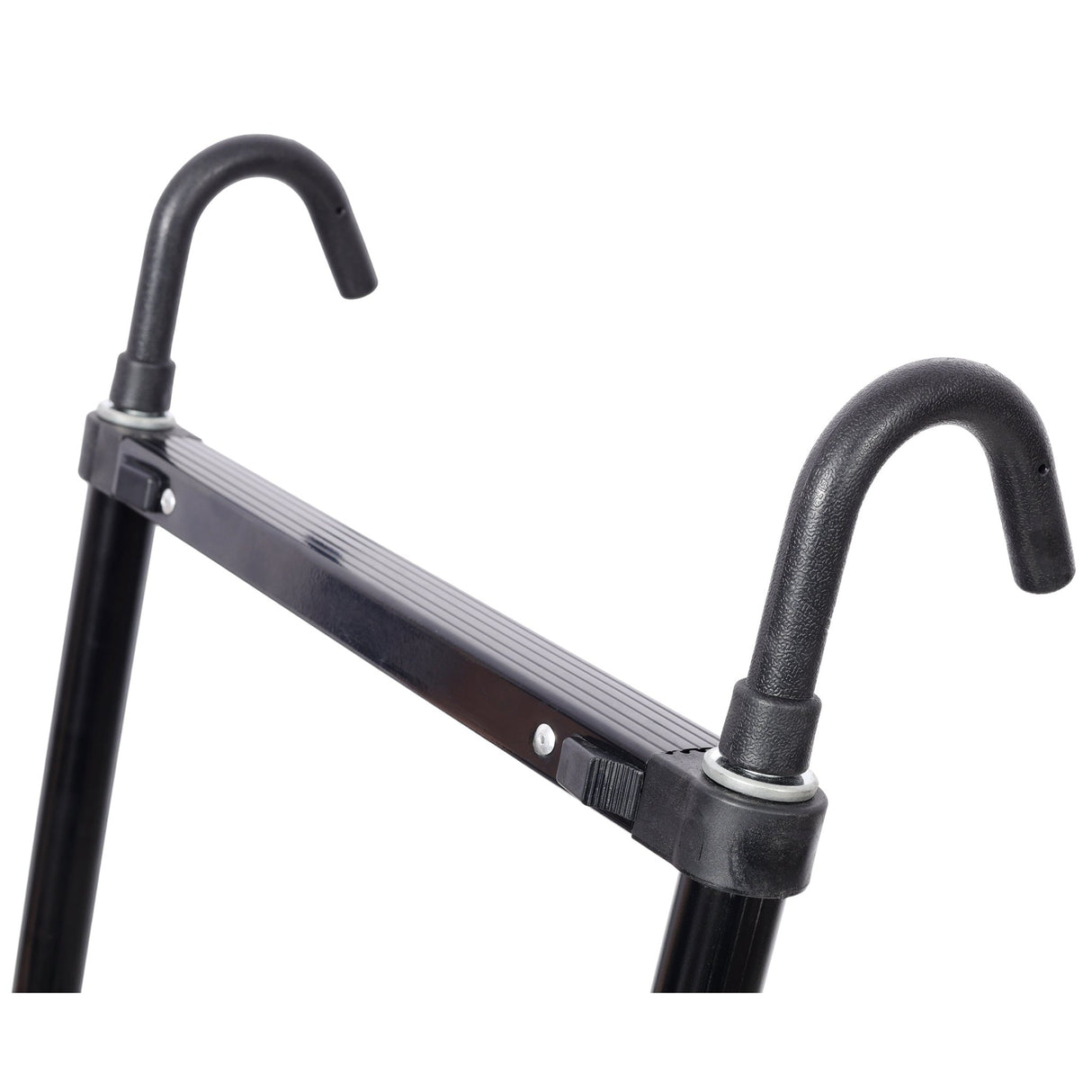 12.5FT Telescopic Ladder Aluminum Ladder with Non - Slip Feet and Stable Hook Portable Extension Ladder for Household and Outdoor Working 330lbs Capacity - Black - Fab Heavy Parts