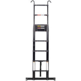 12.5FT Telescopic Ladder Aluminum Ladder with Non - Slip Feet and Stable Hook Portable Extension Ladder for Household and Outdoor Working 330lbs Capacity - Black - Fab Heavy Parts