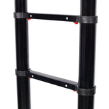 12.5FT Telescopic Ladder Aluminum Ladder with Non - Slip Feet Portable Extension Ladder for Household and Outdoor Working 330lb Capacity - Black - Fab Heavy Parts