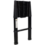 12.5FT Telescopic Ladder Aluminum Ladder with Non - Slip Feet Portable Extension Ladder for Household and Outdoor Working 330lb Capacity - Black - Fab Heavy Parts