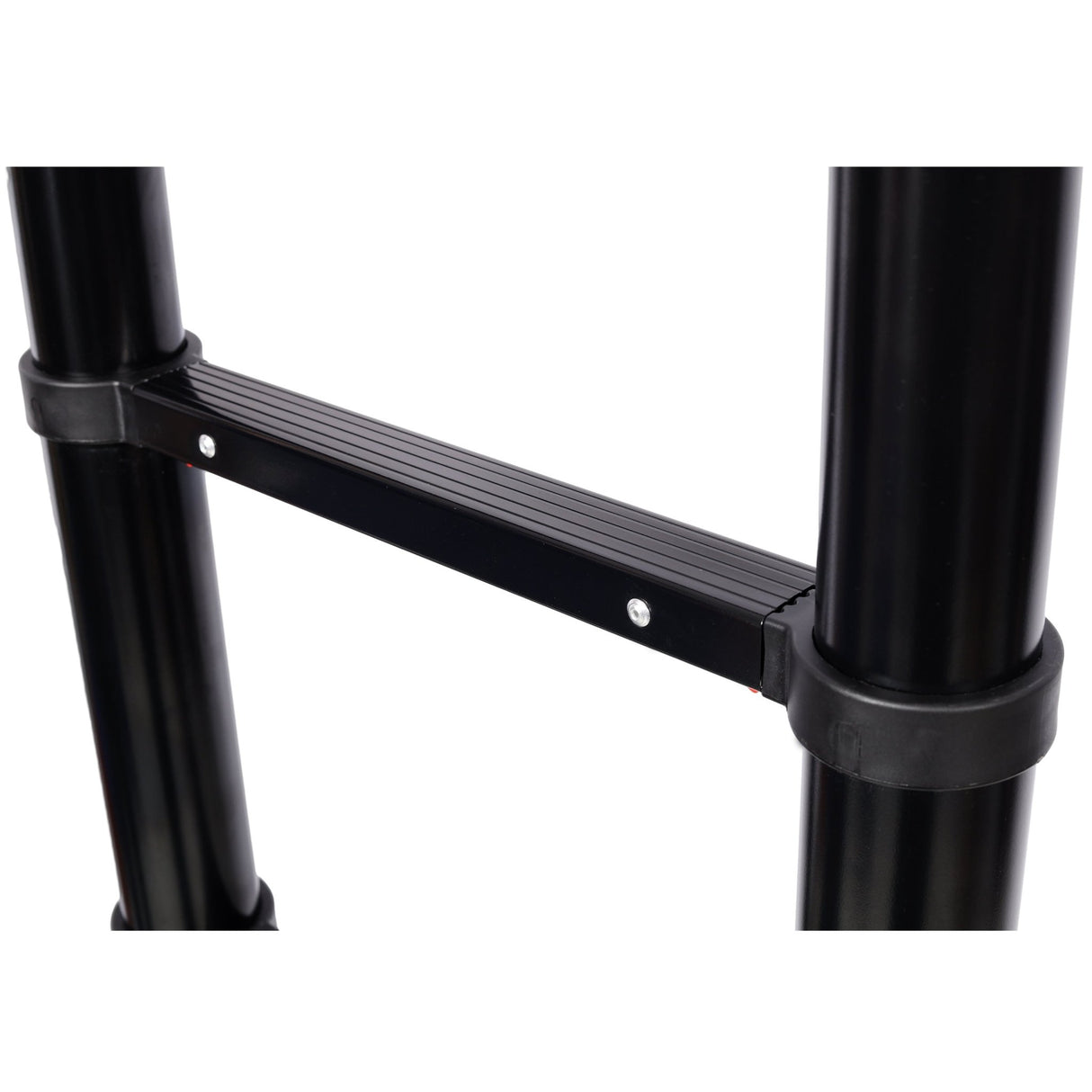 12.5FT Telescopic Ladder Aluminum Ladder with Non - Slip Feet Portable Extension Ladder for Household and Outdoor Working 330lb Capacity - Black - Fab Heavy Parts