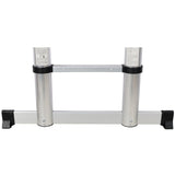 12.5FT Telescopic Ladder Aluminum Ladder with Non - Slip Feet With Stabilizer Portable Extension Ladder for Household and Outdoor Working 330lbs Capacity - Silver - Fab Heavy Parts