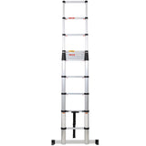 12.5FT Telescopic Ladder Aluminum Ladder with Non - Slip Feet With Stabilizer Portable Extension Ladder for Household and Outdoor Working 330lbs Capacity - Silver - Fab Heavy Parts