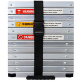 12.5FT Telescopic Ladder Aluminum Ladder with Non - Slip Feet With Stabilizer Portable Extension Ladder for Household and Outdoor Working 330lbs Capacity - Silver - Fab Heavy Parts