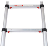 12.5FT Telescopic Ladder Aluminum Ladder with Non - Slip Feet With Stabilizer Portable Extension Ladder for Household and Outdoor Working 330lbs Capacity - Silver - Fab Heavy Parts