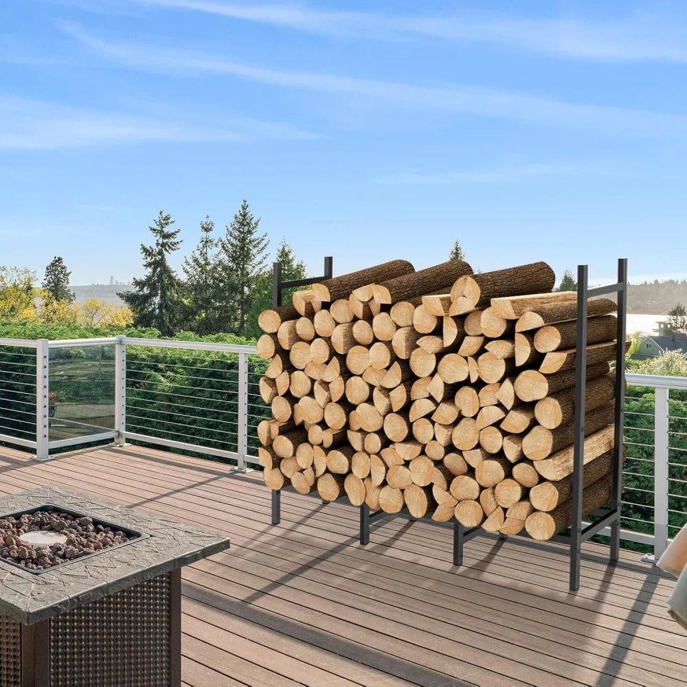 12.7FT Outdoor Firewood Rack with Cover 52x14.2x46.1in, Heavy Duty Firewood Holder & 600D Oxford Waterproof Cover for Fireplace, Patio, Indoor Outdoor - Fab Heavy Parts
