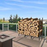 12.7FT Outdoor Firewood Rack with Cover 52x14.2x46.1in, Heavy Duty Firewood Holder & 600D Oxford Waterproof Cover for Fireplace, Patio, Indoor Outdoor - Fab Heavy Parts