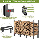12.7FT Outdoor Firewood Rack with Cover 52x14.2x46.1in, Heavy Duty Firewood Holder & 600D Oxford Waterproof Cover for Fireplace, Patio, Indoor Outdoor - Fab Heavy Parts
