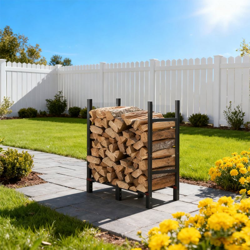 12.7FT Outdoor Firewood Rack with Cover 52x14.2x46.1in, Heavy Duty Firewood Holder & 600D Oxford Waterproof Cover for Fireplace, Patio, Indoor Outdoor - Fab Heavy Parts
